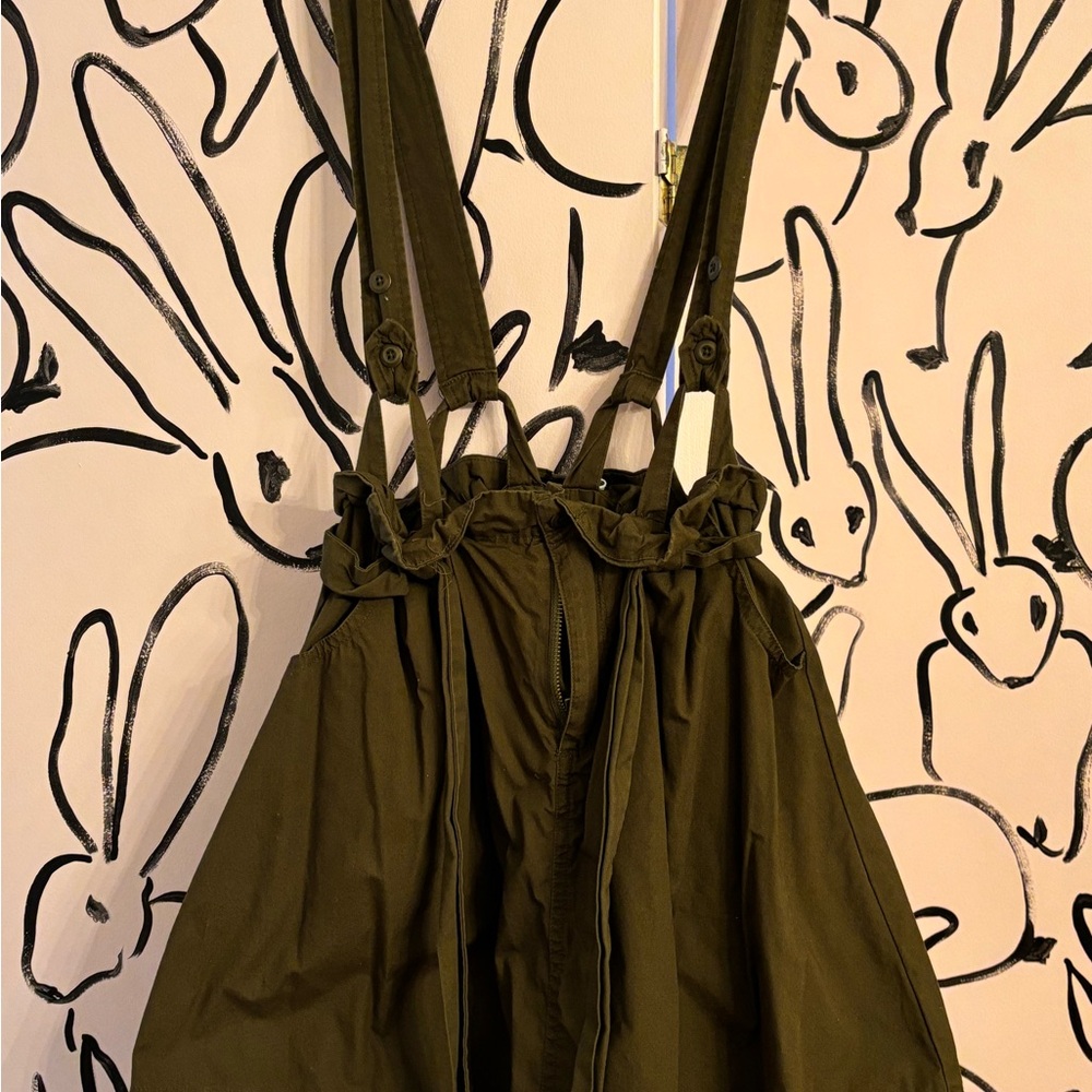 BDG Khaki Suspender Skirt